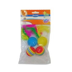 Brinquedo Chalesco Kit Bolas Colorido para Gatos