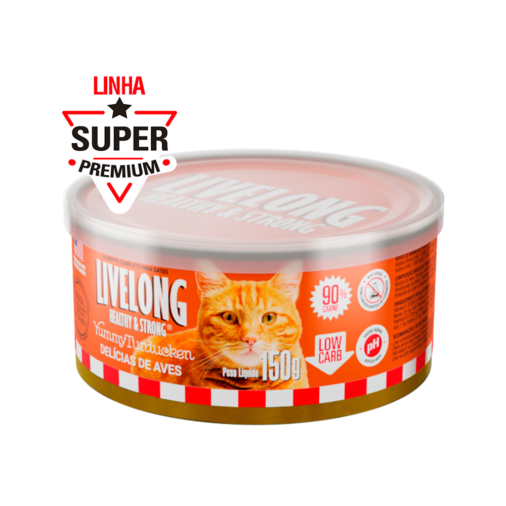 Ração Úmida Livelong Delícias de Aves para Gatos