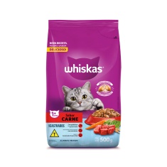 Ração Whiskas para Gatos Adultos Castrados Sabor Carne