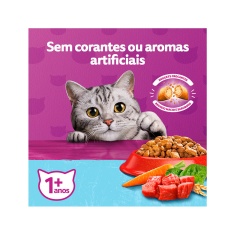 Ração Whiskas para Gatos Adultos Castrados Sabor Carne