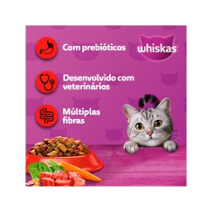 Ração Whiskas para Gatos Adultos Sabor Carne