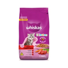 Ração Whiskas para Gatos Filhotes Sabor Carne e Leite