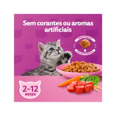 Ração Whiskas para Gatos Filhotes Sabor Carne e Leite