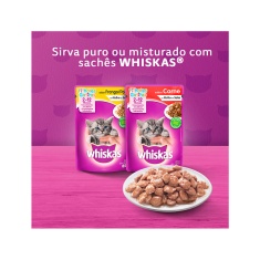 Ração Whiskas para Gatos Filhotes Sabor Carne e Leite