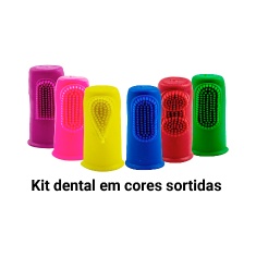 Conjunto de Higiene Dental CatDog Para Cães e Gatos Sabor Menta - Cores Sortidas
