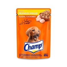 Ração Úmida Champ para Cães Filhotes Sabor Caseiro Frango 85 g