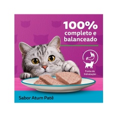 Ração Úmida Whiskas Lata Patê de Atum para Gatos Adultos 290 g