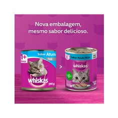 Ração Úmida Whiskas Lata Patê de Atum para Gatos Adultos 290 g