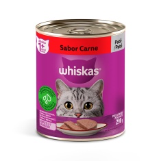 Ração Úmida Whiskas Lata para Gatos Adultos Sabor Carne - 290g