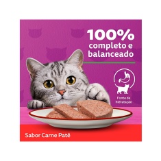 Ração Úmida Whiskas Lata para Gatos Adultos Sabor Carne - 290g