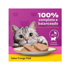 Ração Úmida Whiskas Lata para Gatos Adultos Sabor Frango - 290g