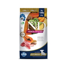 Ração Farmina N&D Tropical Selection para Cães Filhotes de Porte Mini e Pequeno Sabor Cordeiro, Cereais e Frutas Tropicais 2kg + 500g Grátis