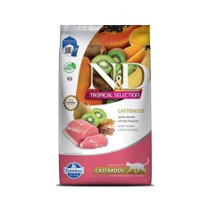 Ração Farmina N&D Tropical Selection para Gatos Adultos Castrados Sabor Suíno, Cereais e Frutas Tropicais