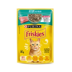 Ração Úmida Friskies Sachê para Gatos Adultos Sabor Atum ao Molho - 85g
