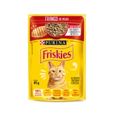 Ração Úmida Friskies Sachê para Gatos Adultos Sabor Frango ao Molho - 85g