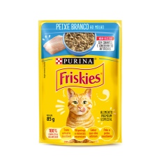 Ração Úmida Friskies Sachê para Gatos Adultos Sabor Peixe ao Molho - 85g