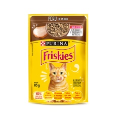Ração Úmida Friskies Sachê para Gatos Adultos Sabor Peru ao Molho - 85g