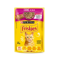 Ração Úmida Friskies Sachê para Gatos sabor Carne ao Molho 85g