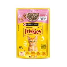 Ração Úmida Friskies para Gatos Filhotes Sabor Carne ao Molho 85g