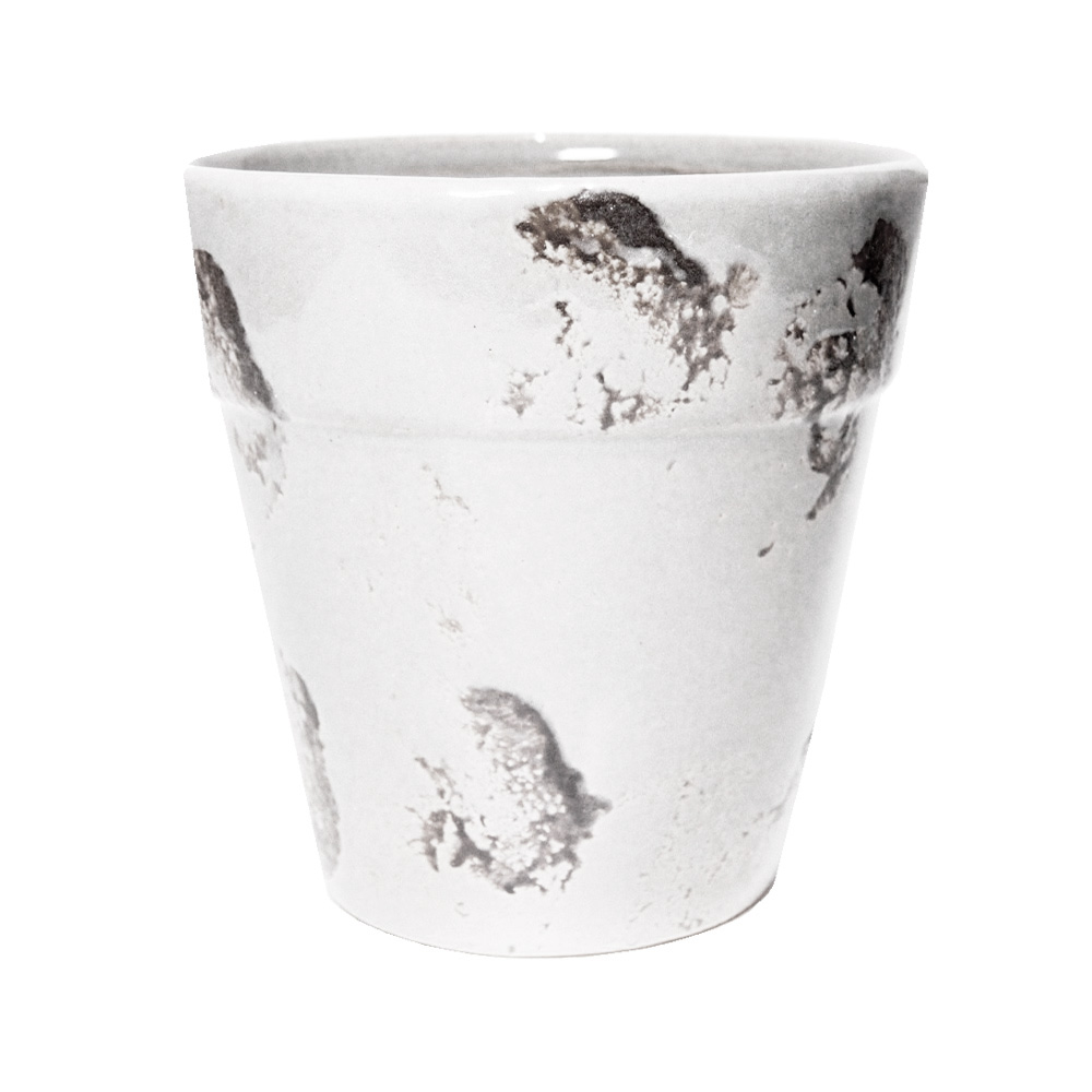 Vaso Floral Atlanta Cerâmica Branco Redondo