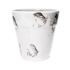 Vaso Floral Atlanta Cerâmica Branco Redondo