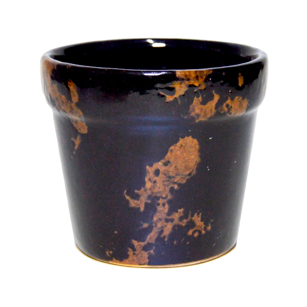 Vaso Floral Atlanta Cerâmica Preto Redondo
