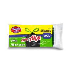 Saco de Lixo Embalixo Preto com Alça