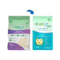 Areia Higiênica Cat Life Bio Grãos Finos para Gatos