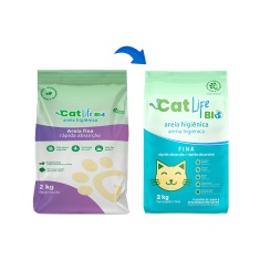 Areia Higiênica Cat Life Bio Grãos Finos para Gatos