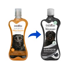 Shampoo Petbrilho Vegano Pelos Escuros para Cães