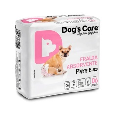 Fralda Higiênica Dogs Care Ecofralda para Cães Fêmeas 6 Unidades