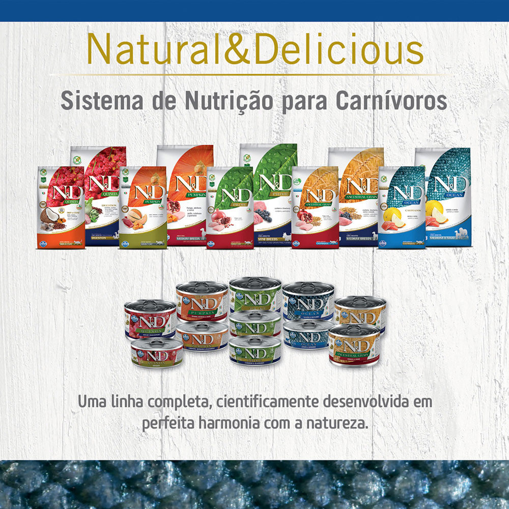 Ração N&D Ocean para Cães Filhotes de Porte Mini Sabor Salmão e Melão