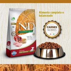 Ração Farmina N&D Ancestral Grain para Cães Filhotes de Raças Pequenas Sabor Frango e Romã