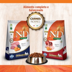 Ração N&D Pumpkin para Cães Adultos Raças Mini sabor Frango, Abóbora e Romã
