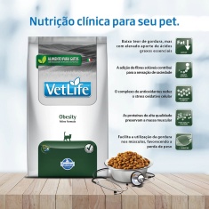 Ração Vet Life Natural Obesity para Gatos Adultos