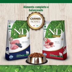 Ração N&D para Cães Adultos de Raças Grandes Sabor Frango e Romã - 10kg