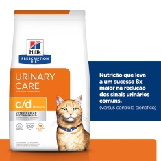 Ração Seca Hill's Prescription Diet c/d Multicare Cuidado Urinário para Gatos Adultos