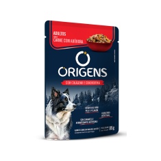 Sachê Origens para Cães Adultos Sabor Carne com Abóbora 85g