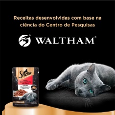 Ração Úmida Sheba Sachê para Gatos Adultos Sabor Carne 85g