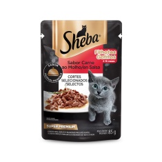 Ração Úmida Sheba Sachê para Gatos Filhotes Sabor Carne 85g