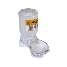 Comedouro Automático Truqys Pet Galão Plástico Mármore Carrara Cinza para Cães e Gatos