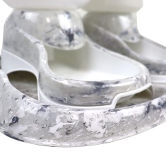 Kit Comedouro e Bebedouro Automático Truqys Pet Plástico Mármore Carrara Cinza para Cães e Gatos