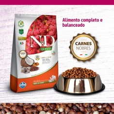 Ração Quinoa Skin N&D para Gatos Adultos sabor Peixe