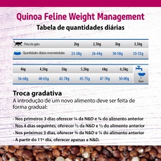 Ração Quinoa Weight N&D para Gatos Adultos sabor Cordeiro