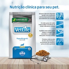 Ração Vet Life Hypoallergenic Mini para Cães Adultos de Pequeno Porte