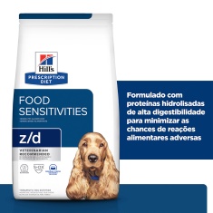 Ração Hill's Prescription Diet z/d para Cães Adultos Alergia Alimentares e da Pele 3,63 kg