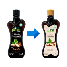 Shampoo Pet Nature Petbrilho Vegano Fortificação e Crescimento Castanha para Cães 500 ml