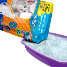 Areia Higiênica Chalesco com Cristais de Sílica para Gatos 1,4 kg