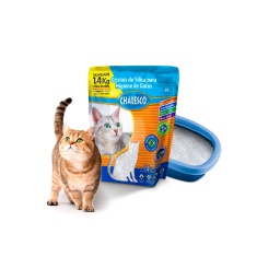 Areia Higiênica Chalesco com Cristais de Sílica para Gatos 1,4 kg