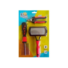 Kit Savana Pet Grooming Vermelho para Cães e Gatos